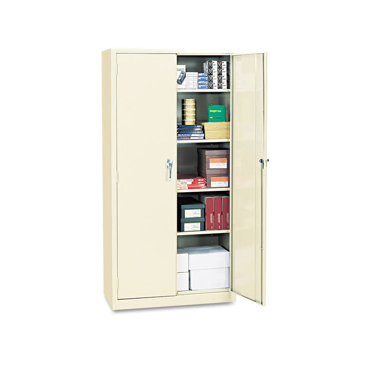 Assembled 72" High Heavy-Duty Welded Storage Cabinet, Four Adjustable Shelves, 36w X 18d, Putty