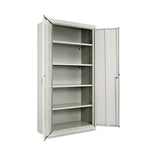 Assembled 72" High Heavy-Duty Welded Storage Cabinet, Four Adjustable Shelves, 36w X 18d, Light Gray