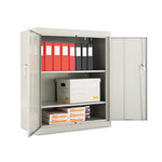 Assembled 42" High Heavy-Duty Welded Storage Cabinet, Two Adjustable Shelves, 36w X 18d, Light Gray