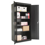 Assembled 78" High Heavy-Duty Welded Storage Cabinet, Four Adjustable Shelves, 36w X 24d, Black