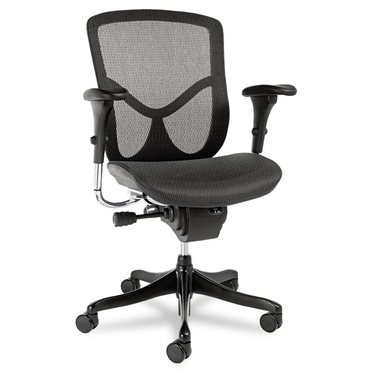 Alera Eq Series Ergonomic Multifunction Mid-Back Mesh Chair, Supports Up To 250 Lb, Black