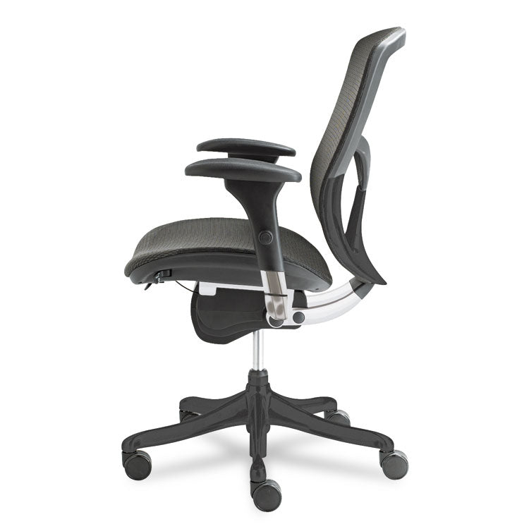 Alera Eq Series Ergonomic Multifunction Mid-Back Mesh Chair, Supports Up To 250 Lb, Black