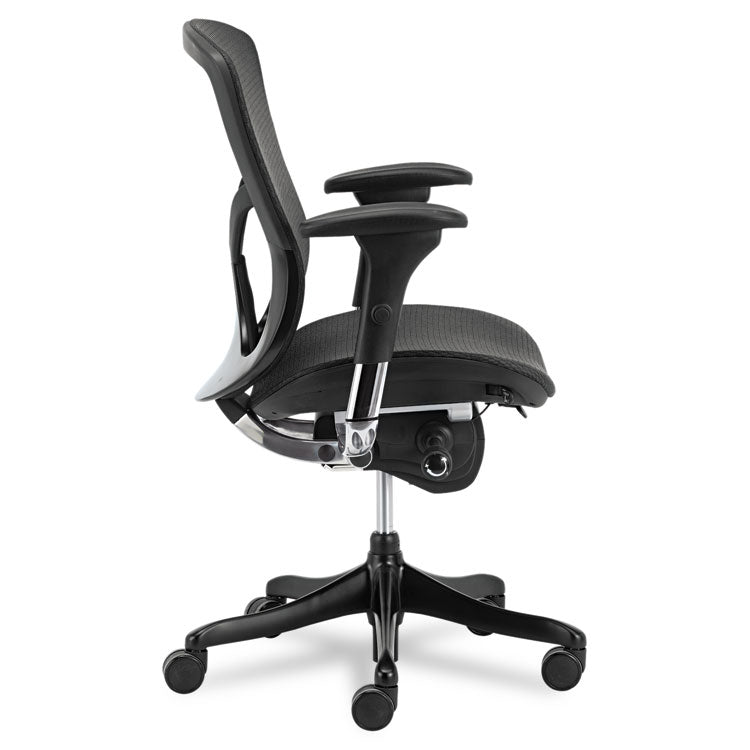 Alera Eq Series Ergonomic Multifunction Mid-Back Mesh Chair, Supports Up To 250 Lb, Black