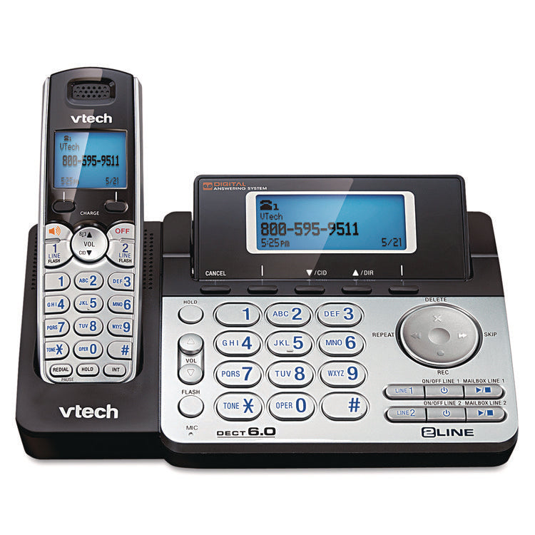 Two-Line Expandable Cordless Phone With Answering System
