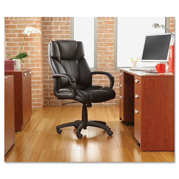 Alera Fraze Series Executive High-Back Swivel/tilt Bonded Leather Chair, Supports 275 Lb, 17.71" To 21.65" Seat Height, Black