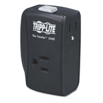 Protect It! Portable Surge Protector, 2 AC Outlets, 1,050 J, Black