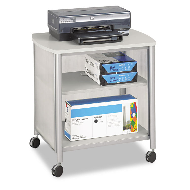 Impromptu Deskside Machine Stand, Metal, 3 Shelves, 100 lb Capacity, 26.25" x 21" x 26.5", Gray