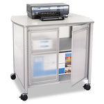 Impromptu Deluxe Machine Stand with Doors, Engineered Wood, 3 Shelves, 34.75" x 25.5" x 30.75", Gray