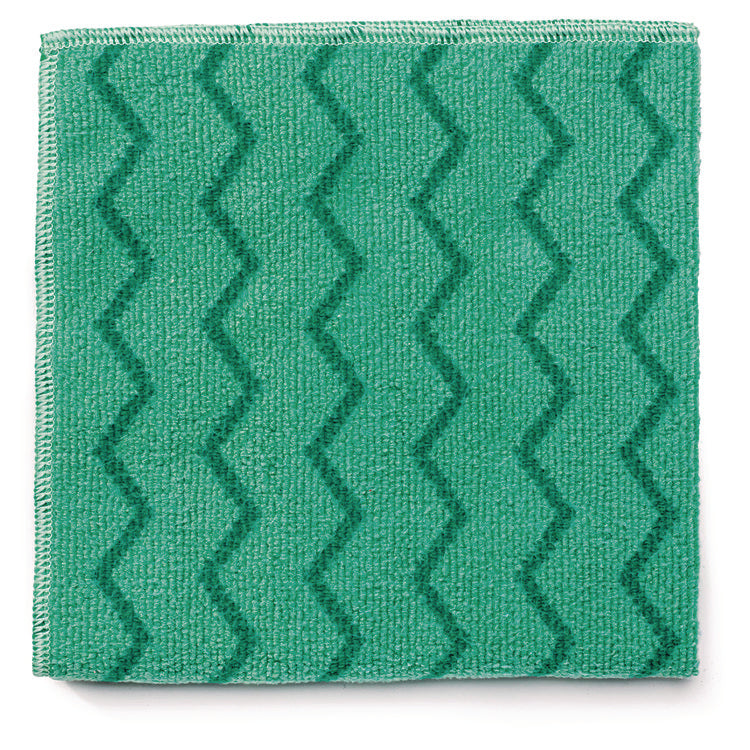 Reusable Cleaning Cloths, Microfiber, 16 X 16, Green, 12/carton