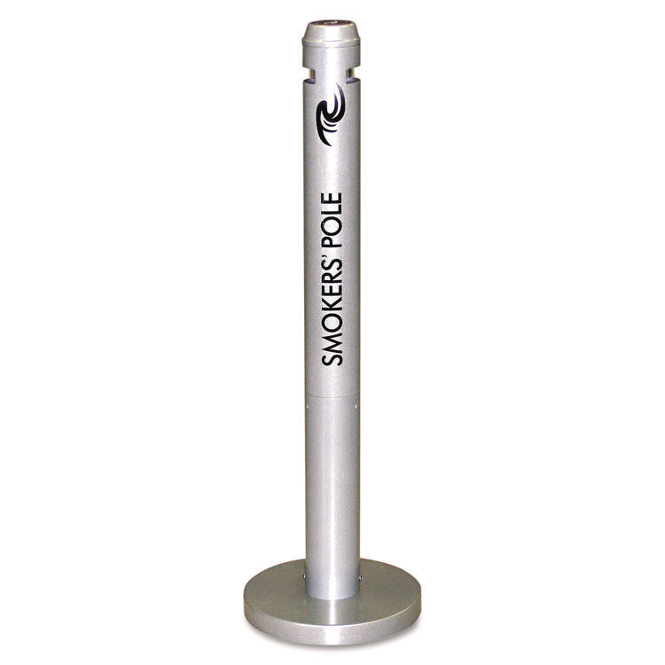 Smoker's Pole, Round, Steel, 0.9 gal, 4 dia x 41h, Silver