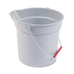 10 Quart Plastic Utility Pail, Plastic, Gray, 10.5" dia