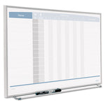 Matrix Employee In/Out Board, Horizontal, 15-Person Tracking, 23" x 16", White Surface, Satin Aluminum Frame
