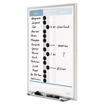 Matrix Employee In/Out Board, Vertical, 15-Person Tracking, 11" x 16", White Surface, Satin Aluminum Frame