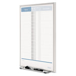 Matrix Employee In/Out Board, Vertical, 15-Person Tracking, 11" x 16", White Surface, Satin Aluminum Frame
