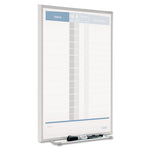 Matrix Employee In/Out Board, Vertical, 15-Person Tracking, 11" x 16", White Surface, Satin Aluminum Frame
