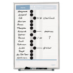 Matrix Employee In/Out Board, Vertical, 15-Person Tracking, 11" x 16", White Surface, Satin Aluminum Frame