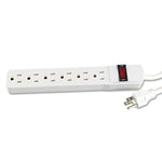 Power Strip, 6 Outlets, 6 ft Cord, Ivory