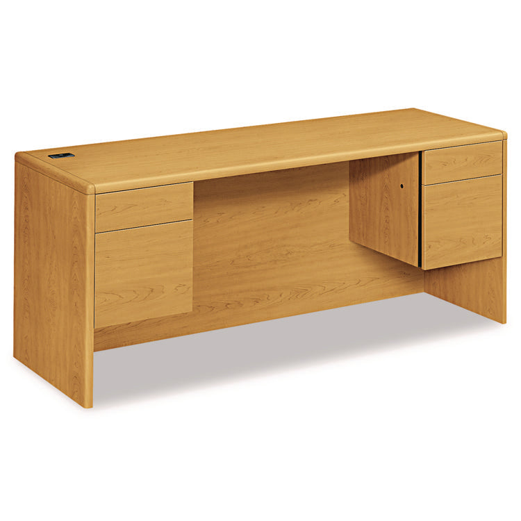 10700 Kneespace Credenza, 3/4 Height Pedestals, 72w X 24d X 29.5h, Harvest