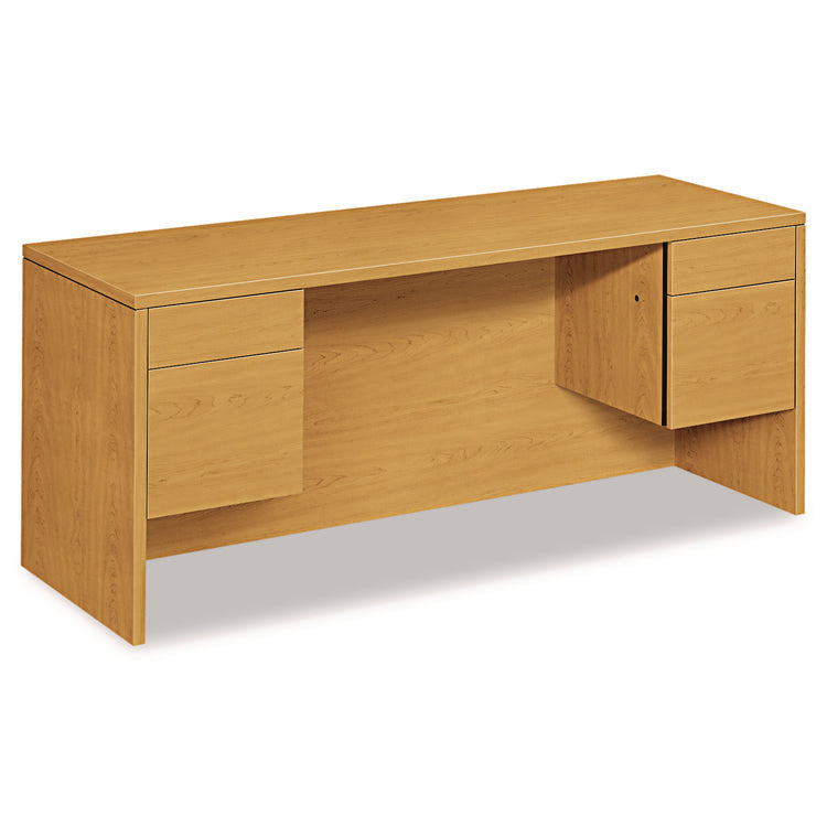 10500 Series Kneespace Credenza With 3/4-Height Pedestals, 72w x 24d x 29.5h, Harvest
