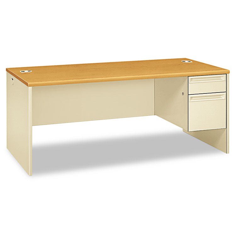 38000 Series Right Pedestal Desk, 72" X 36" X 29.5", Harvest/putty