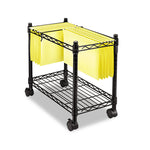 High-Capacity Rolling File Cart, Metal, 1 Shelf, 2 Bins, 24" X 14" X 20.5", Black