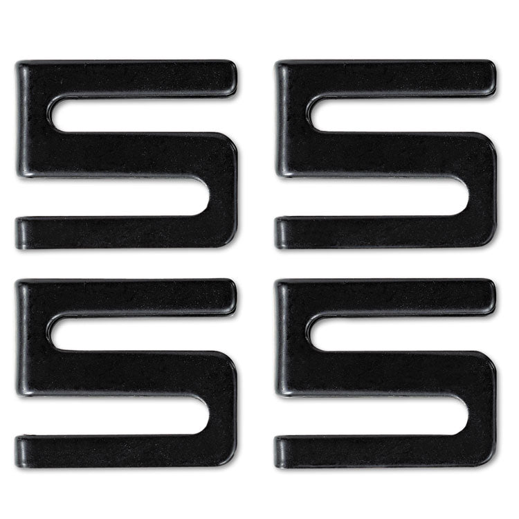 Wire Shelving S Hooks, Metal, Black, 4 Hooks/pack