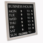 Message/Business Hours Sign, 15 x 20.5, Black/Red
