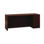 10500 Series Full-Height Left Pedestal Credenza, 72w X 24d X 29.5h, Mahogany