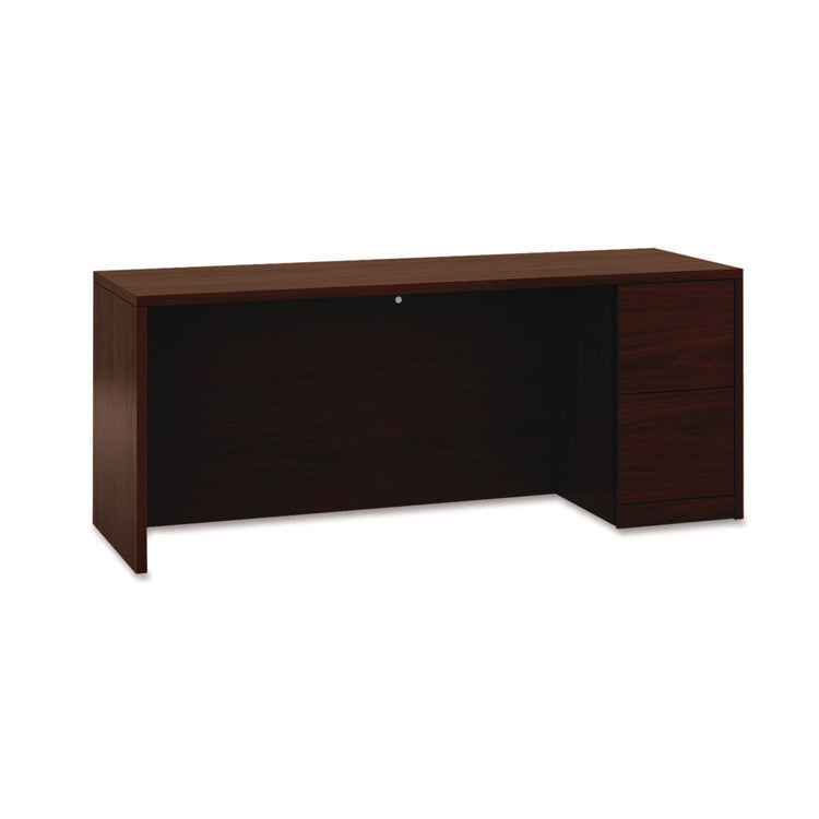 10500 Series Full-Height Left Pedestal Credenza, 72w X 24d X 29.5h, Mahogany