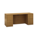 10500 Series Kneespace Credenza With Full-Height Pedestals, 72w x 24d x 29.5h, Harvest