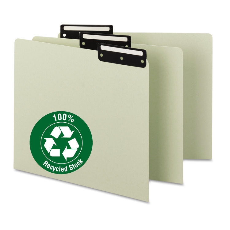 Recycled Blank Top Tab File Guides, 1/3-Cut Top Tab, Blank, 8.5 X 11, Green, 50/box