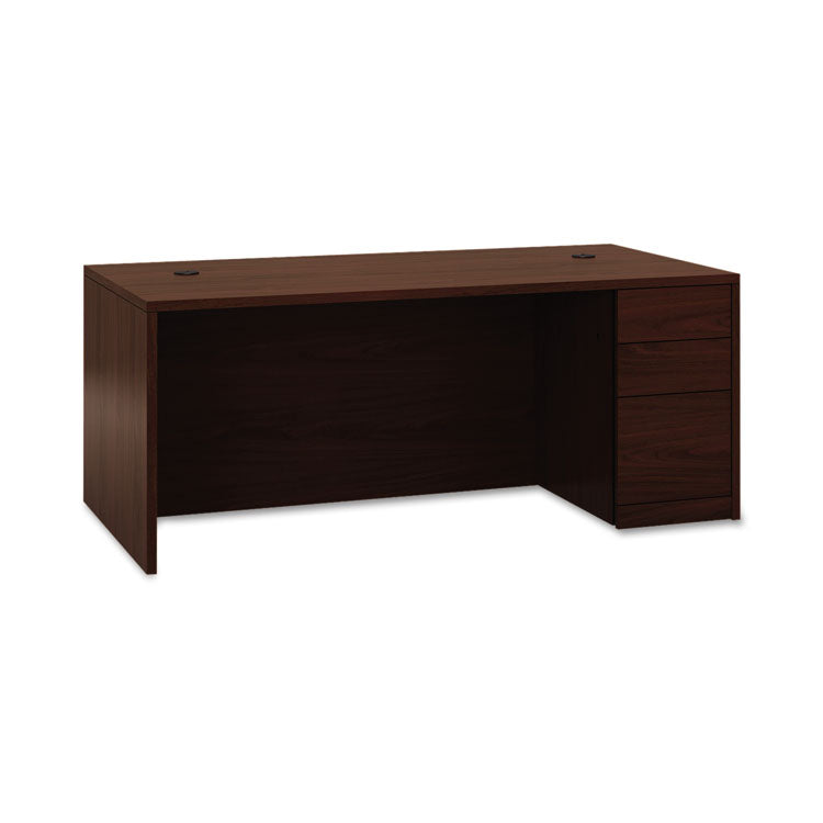 10500 Series "l" Workstation Right Pedestal Desk With Full-Height Pedestal, 72" X 36" X 29.5", Mahogany