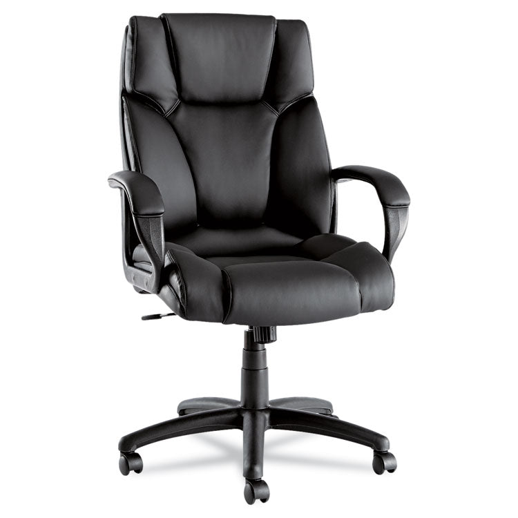 Alera Fraze Series Executive High-Back Swivel/tilt Bonded Leather Chair, Supports 275 Lb, 17.71" To 21.65" Seat Height, Black