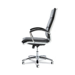 Alera Neratoli High-Back Slim Profile Chair, Faux Leather, 275 Lb Cap, 17.32" To 21.25" Seat Height, Black Seat/back, Chrome
