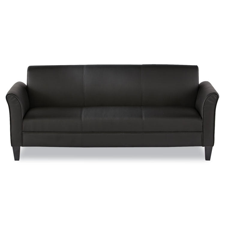 Alera Reception Lounge Sofa Series, Three-Cushion Sofa, 77" x 31.5" x 32", Black