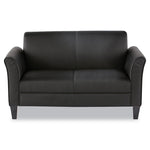 Alera Reception Lounge Sofa Series, Two-Cushion Loveseat, 55.5" x 31.5" x 33.07", Black
