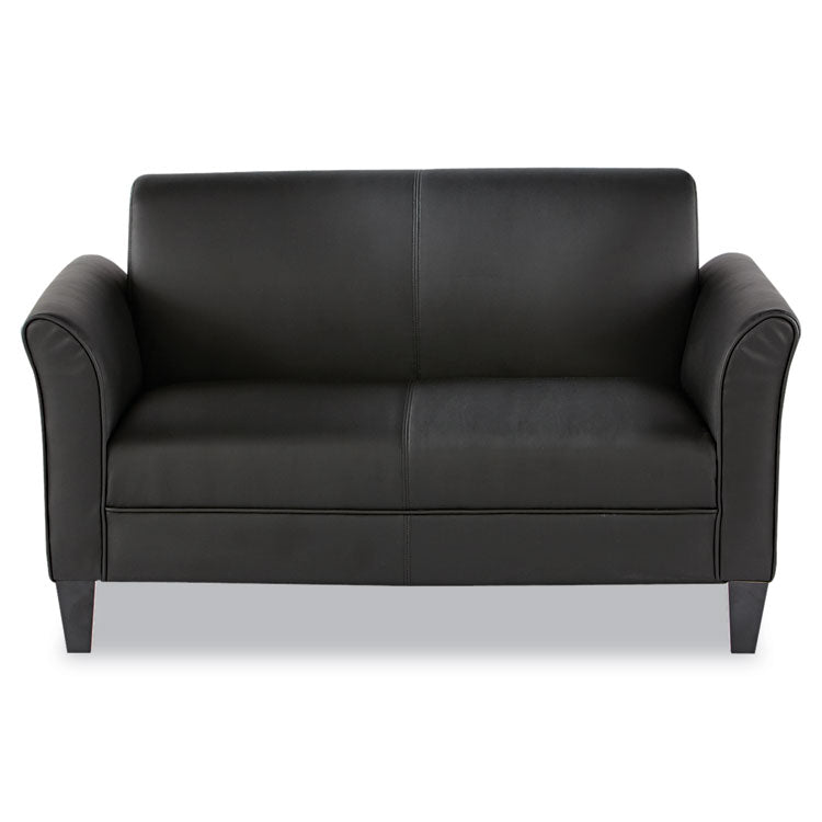 Alera Reception Lounge Sofa Series, Two-Cushion Loveseat, 55.5" x 31.5" x 33.07", Black