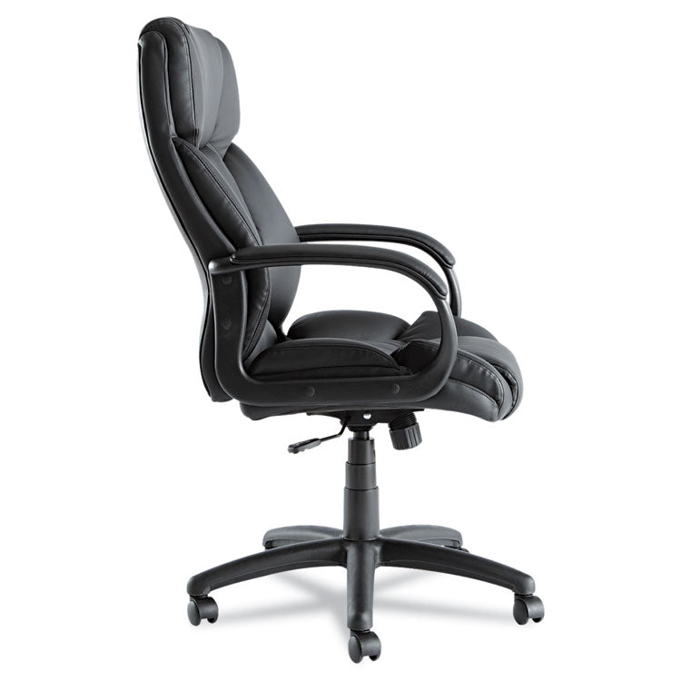 Alera Fraze Series Executive High-Back Swivel/tilt Bonded Leather Chair, Supports 275 Lb, 17.71" To 21.65" Seat Height, Black