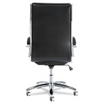 Alera Neratoli High-Back Slim Profile Chair, Faux Leather, 275 Lb Cap, 17.32" To 21.25" Seat Height, Black Seat/back, Chrome