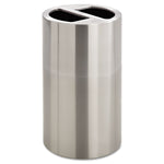 Dual Recycling Receptacle, 30 gal, Steel, Stainless Steel