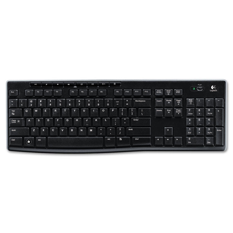 K270 Wireless Keyboard, Usb Unifying Receiver, Black