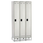 Single-Tier, Three-Column Locker, 36w X 18d X 78h, Two-Tone Gray