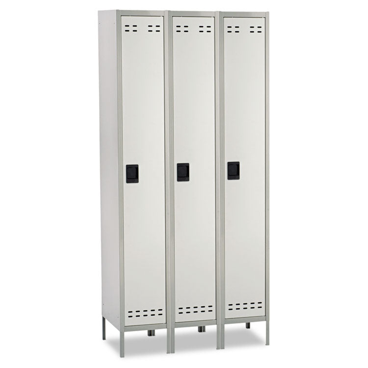Single-Tier, Three-Column Locker, 36w X 18d X 78h, Two-Tone Gray