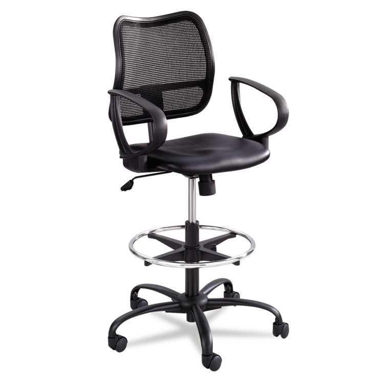 Vue Series Mesh Extended-Height Chair, Supports Up To 250 Lb, 23" To 33" Seat Height, Black Vinyl Seat, Black Base