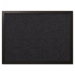 Designer Fabric Bulletin Board, 24" x 18", Black Surface, Black Fiberboard (MDF) Frame