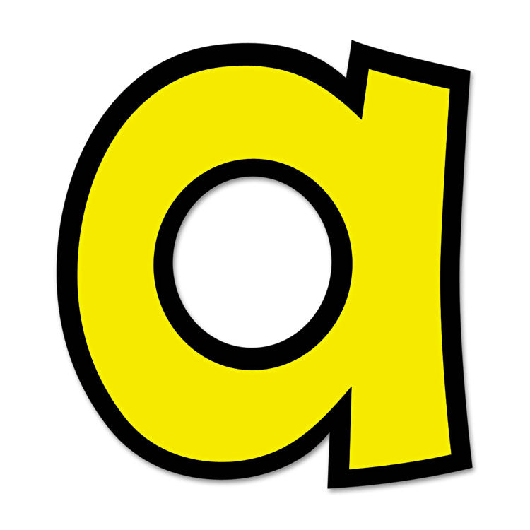 Ready Letters Playful Combo Set, 4" Tall, Yellow Characters, Black Background, 216/Set
