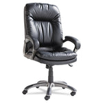 Executive Swivel/tilt Bonded Leather High-Back Chair, Supports Up To 250 Lb, 18.50" To 21.65" Seat Height, Black