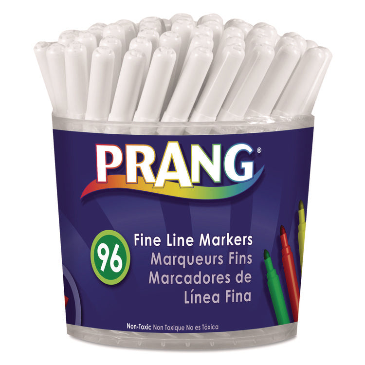 Fine Line Markers, Fine Bullet Tip, Assorted Colors, 96/set