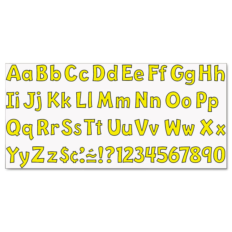 Ready Letters Playful Combo Set, 4" Tall, Yellow Characters, Black Background, 216/Set