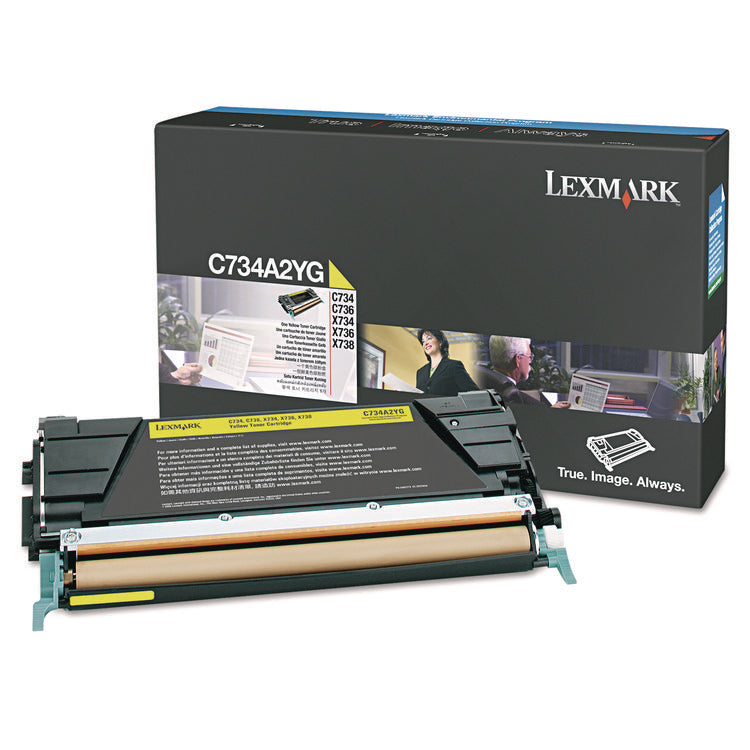 C734a2yg Toner, 6,000 Page-Yield, Yellow